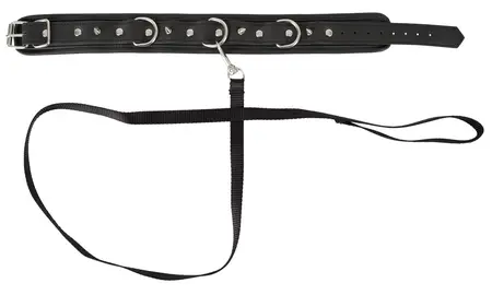 You2Toys Veganski Podesivi Set Ovratnik i Povodac, Crni, 37-47 cm
