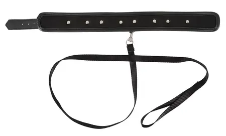 You2Toys Veganski Podesivi Set Ovratnik i Povodac, Crni, 37-47 cm