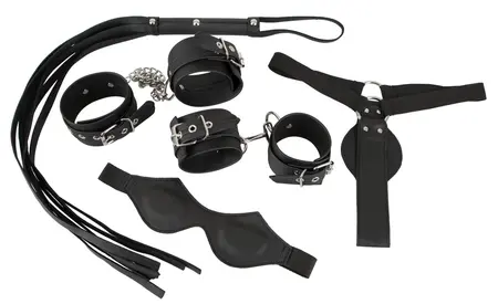 You2Toys Vegan Bondage Set 5-Piece Faux Leather Black Adjustable