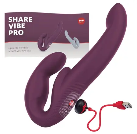 Fun Factory Share Vibe Pro Burgundy - Double Flexible Vibrating Device