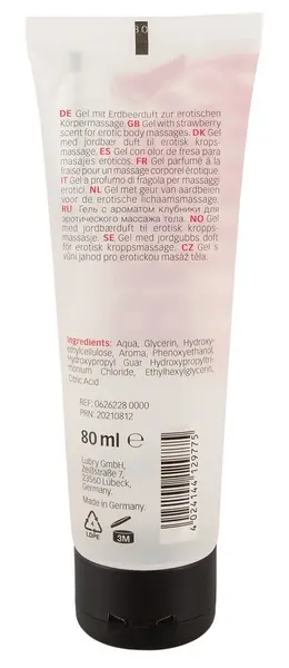 Just Play Strawberry Water-Based Lubricant 80ml - Fruity Scent, Vegan