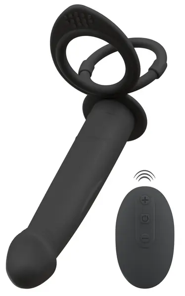 Black Velvets RC Double Partner sistem sa daljinskim upravljanjem, silikon, vodootporan, crni