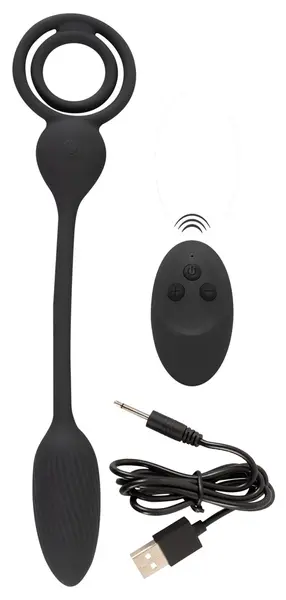 Rebel Power Dual Ring set sa vibracionim plugom na daljinsko upravljanje, crni