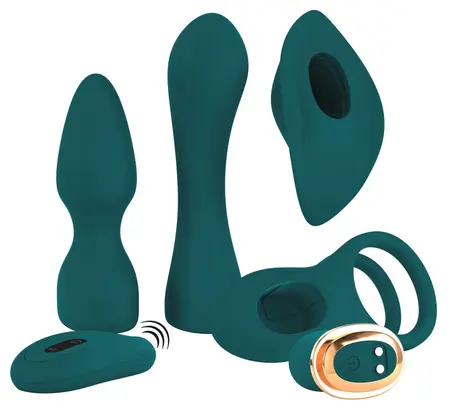 Couples Choice Mini Vibe Set 5-u-1 Daljinski, Silikon, USB Punjenje