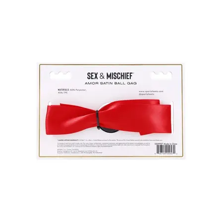 Sportsheets S&M Amor Satin Kugla Gag Crvena Traka Podesiva 46cm