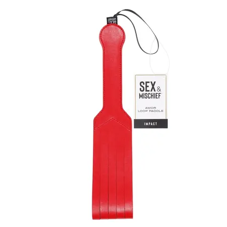Sportsheets S&M Amor Loop Paddle Crvena Veganska Koža 36cm