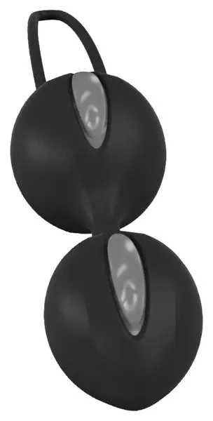 Fun Factory Smartballs Duo Gray Black Pelvic Floor Trainer 10cm