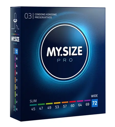MY.SIZE PRO 72mm Intimna zaštita, Ultra tanka veganska lateks, 3kom