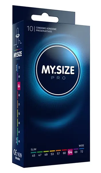 MY.SIZE PRO 64mm Vytex Latex Veganski Transparentni 10-Paket Velika Veličina