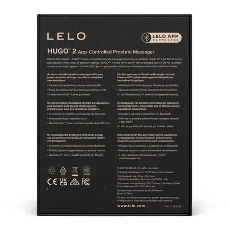 LELO Hugo 2 Aplikacijom Upravljan Wellness Uređaj Black - Precizan Fit i 16 Modova