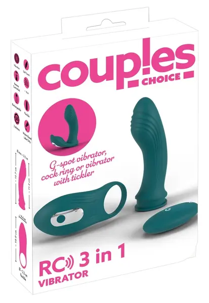 Couples Choice RC 3u1 Multi-funkcionalni intimni set, daljinski upravljač, silikon