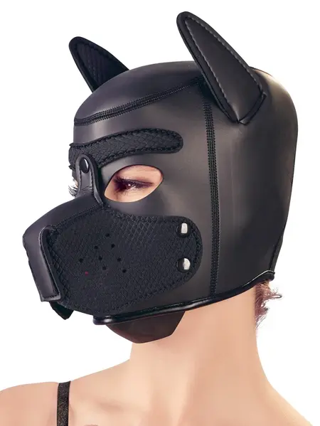 Bad Kitty Neoprene Dog Head Mask with Removable Mouth Part, Black