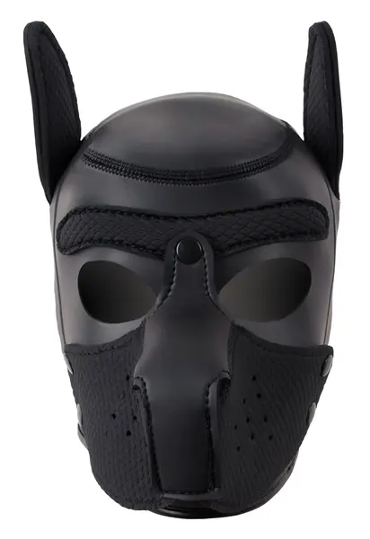 Bad Kitty Neoprene Dog Head Mask with Removable Mouth Part, Black