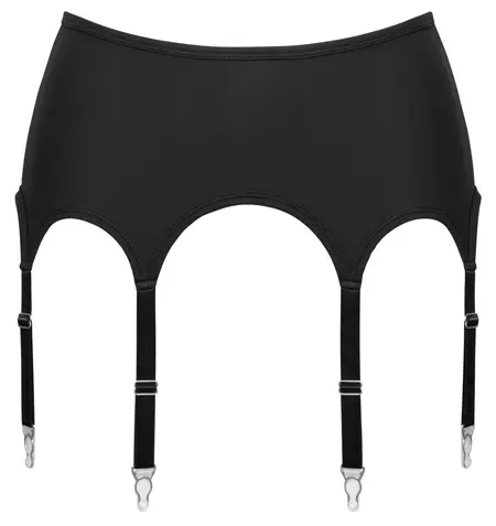Cottelli LINGERIE Pojas za podvezice 4x mat crna, veličina L, 8 traka