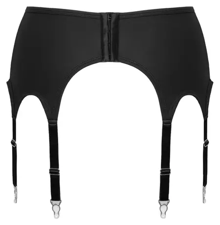 Cottelli Lingerie Pojas za podvezice mat crna S - 8 podesivih traka