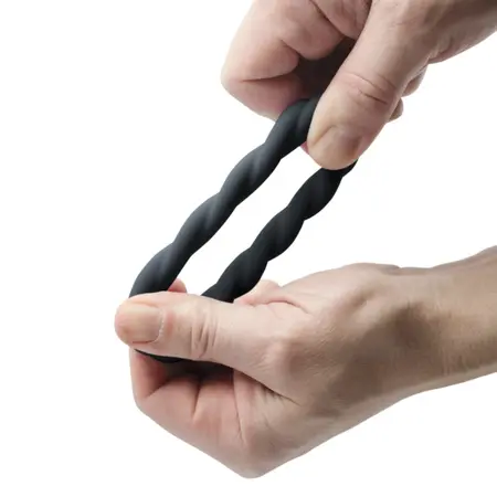 Rocks-Off Twist Intimni silikonski prsten crni - Fleksibilan, rebrasti dizajn