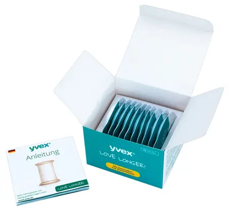 yvex Love Longer 10pcs Intimate Comfort Sleeves for Men, Latex, 5cm