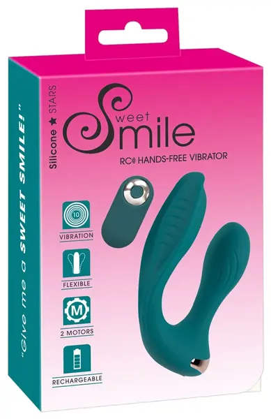 Sweet Smile Multi-Funkcioni Dvostruki Vibracioni Sistem Roze 17cm Daljinski Upravljač