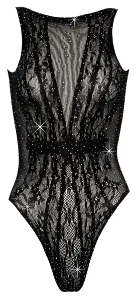 Cottelli Collection Body Fantasy S-L Rastegljivi Bodysuit sa Rinstounima Crni