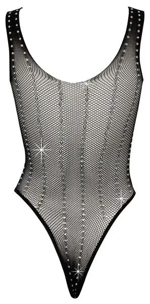Cottelli Fantasy Body S-L Mrežasti sa Rinstoun Prugama Crni