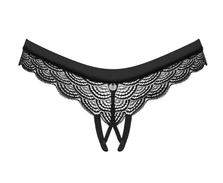 Obsessive Chemeris Lace Panties XS/S Black Open Design