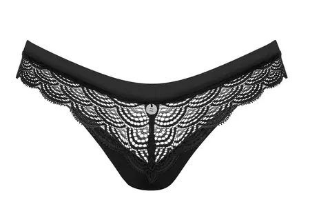 Obsessive Chemeris Gaćice XL/2XL Crne Čipkane Udobnog Dizajna