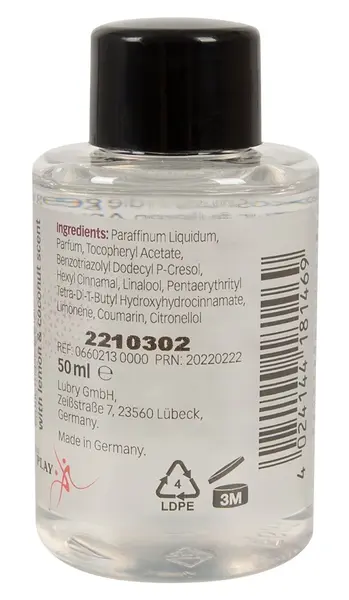 Just Play Lemon Coco Massage Oil 50ml - Exotic Scent, Vegan Formula