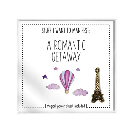 Warm Human Manifestation Card & Charm Set - A Romantic Getaway, 3x3in