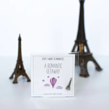 Warm Human Manifestation Card & Charm Set - A Romantic Getaway, 3x3in