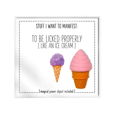 Warm Human Manifestation Card with Charm - To Be Licked Properly Theme