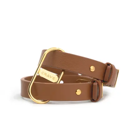 Crave ICON Cuffs Tan & 18kt Gold Plated - Elegant Adjustable Wrist Accessories