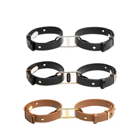 Crave ICON Cuffs Tan & 18kt Gold Plated - Elegant Adjustable Wrist Accessories