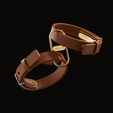 Crave ICON Cuffs Tan & 18kt Gold Plated - Elegant Adjustable Wrist Accessories