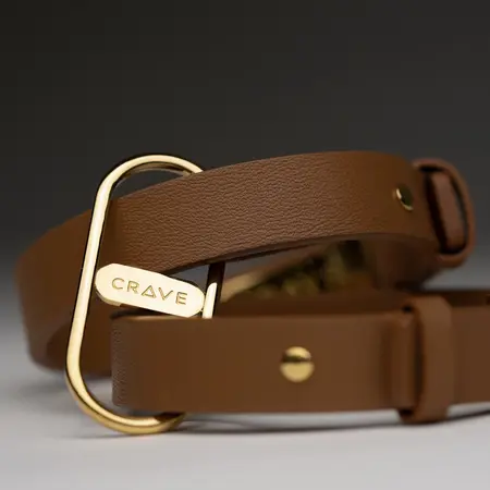 Crave ICON Cuffs Tan & 18kt Gold Plated - Elegant Adjustable Wrist Accessories