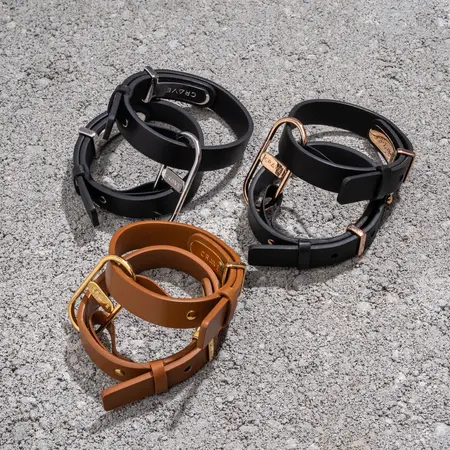 Crave ICON Cuffs Tan & 18kt Gold Plated - Elegant Adjustable Wrist Accessories