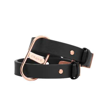 Crave ICON Cuffs Black/Rose Gold - Elegant Adjustable Wrist Bands