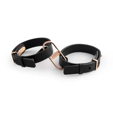 Crave ICON Cuffs Black/Rose Gold - Elegant Adjustable Wrist Bands