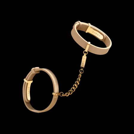 Crave ID Cuffs Beige & 18kt Gold-Plated - Elegant Adjustable Bracelet Set