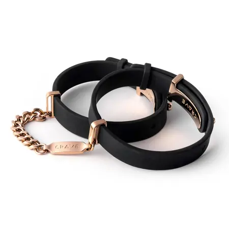 Crave ID Cuffs Black/Rose Gold - Elegant Adjustable Wrist Jewelry