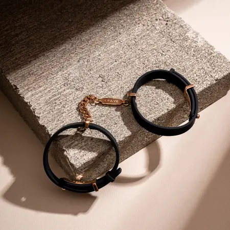 Crave ID Cuffs Black/Rose Gold - Elegant Adjustable Wrist Jewelry