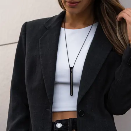 Crave Vesper 2 Black - Waterproof Designer Necklace, USB Rechargeable