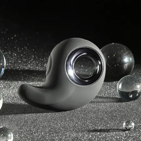 Playboy Ring My Bell Crna - Dvostruki silikonski vibrator sa tapkačem