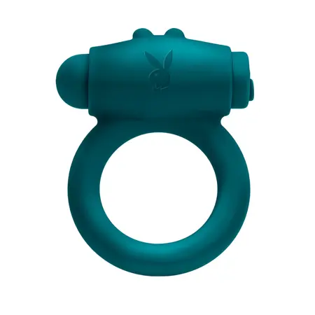 Playboy Bunny Buzzer Teal Intimate Ring with Vibrating Ears USB