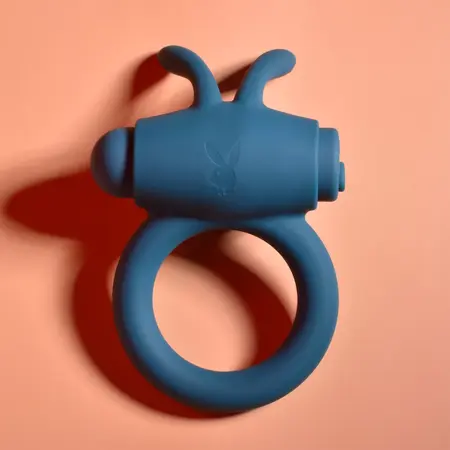 Playboy Bunny Buzzer Teal Intimate Ring with Vibrating Ears USB