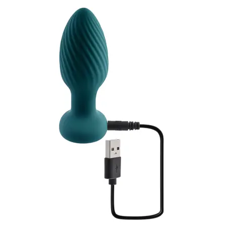 Playboy Pleasure Spinning Tail Teal - Rotating Remote Plug, Silicone