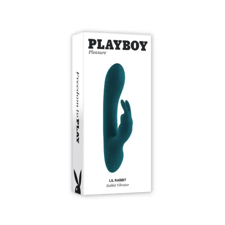 Playboy Lil Rabbit Deep Teal Dvomotorni kompaktni silikonski masažer