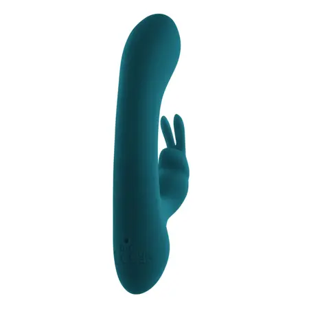 Playboy Lil Rabbit Deep Teal Dvomotorni kompaktni silikonski masažer