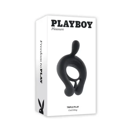 Playboy Pleasure Triple Play Vibrating Ring Crni, 9 modova, daljinski upravljač