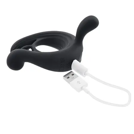 Playboy Pleasure Triple Play Vibrating Ring Crni, 9 modova, daljinski upravljač