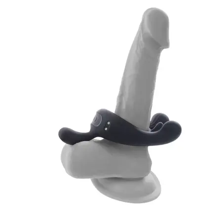 Playboy Pleasure Triple Play Vibrating Ring Crni, 9 modova, daljinski upravljač